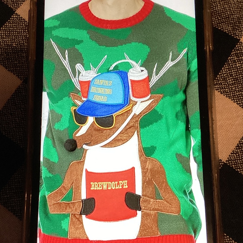 Ugly Christmas Sweater with Reindeer Design